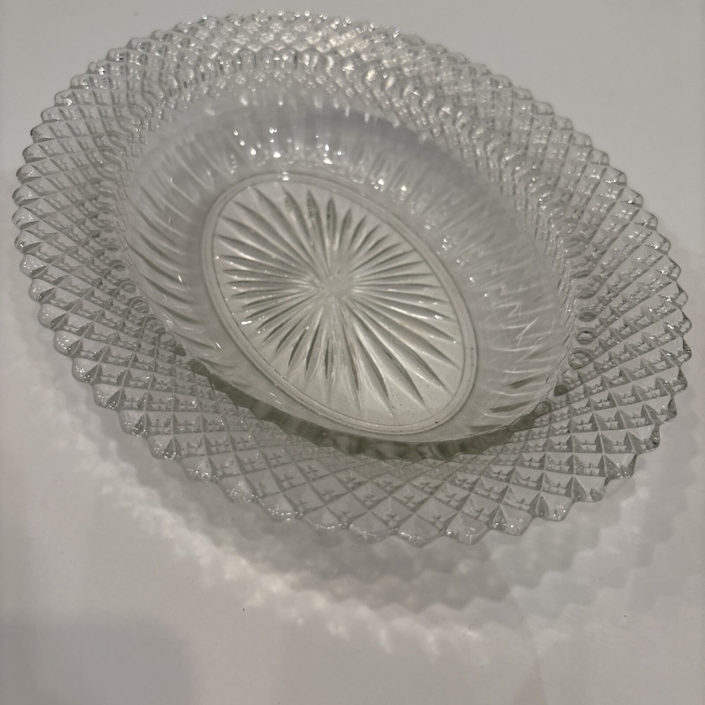 10" Oval Vintage Depression Glass Anchor Hocking Miss America Celery Dish‎